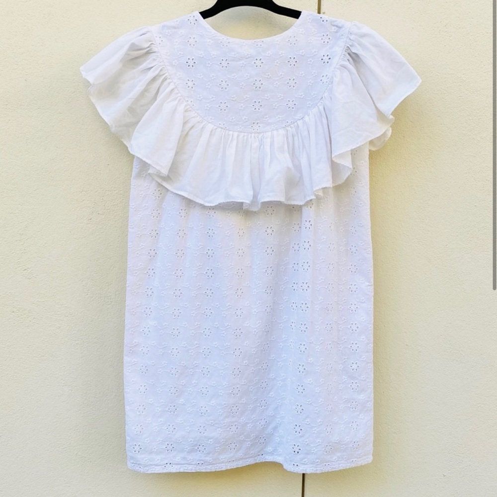 Lil Lemons Summer Picnic dress ruffle white eyelet - Picture 2 of 2